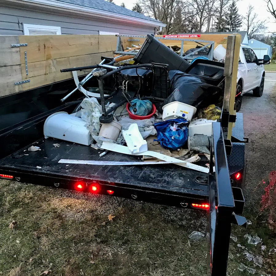 Roll-off dumpster delivered to a residential driveway in Hermiston